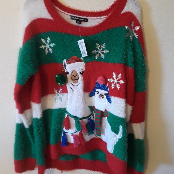 Llama Ugly Christmas Sweater - Picture 1 of 4
